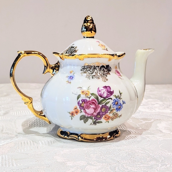 Vintage little German Tea pot. Rare Reichenbach Gold Gilded  bone china - Picture 9 of 15
